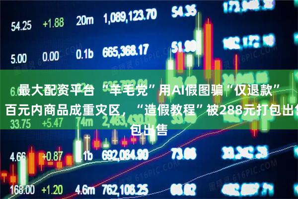 最大配资平台 “羊毛党”用AI假图骗“仅退款”：百元内商品成重灾区，“造假教程”被288元打包出售